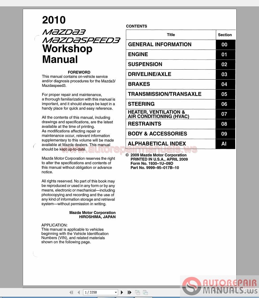 Mazda 3 Repair Manual Download newwines